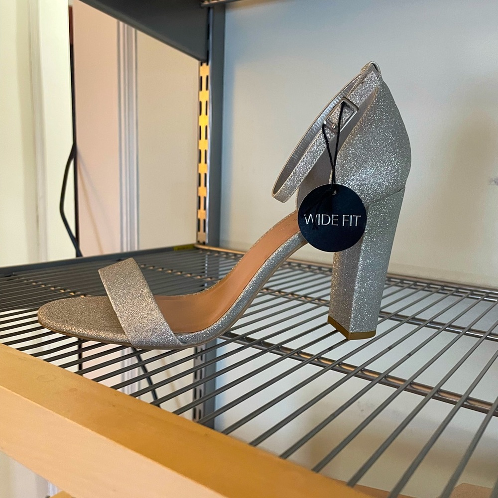 Silver party shoes- plus size ladies